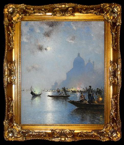 framed  wilhelm von gegerfelt Venice in twilight, ta009-2
